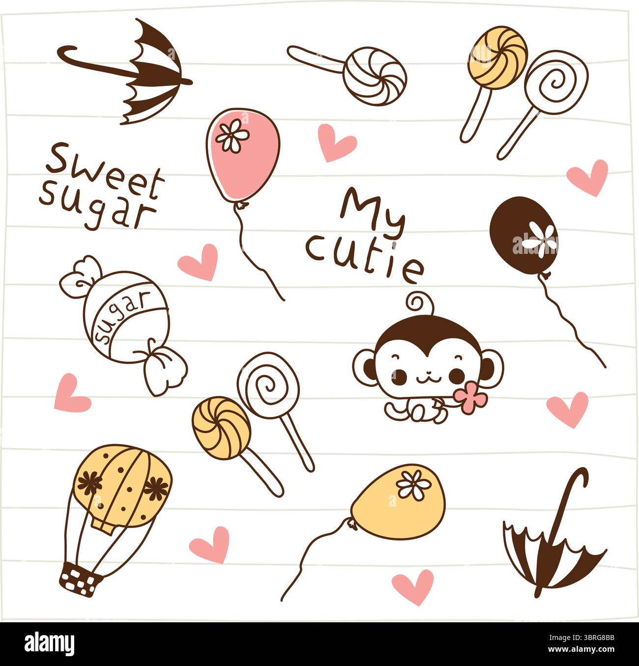 grazioso set di vettori di pattern Illustrazione Vettoriale