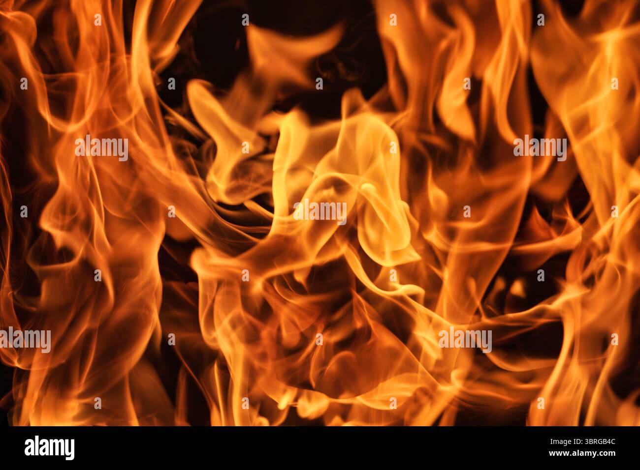 fiamme fuoco texture sfondo, elementi di design full frame Foto Stock