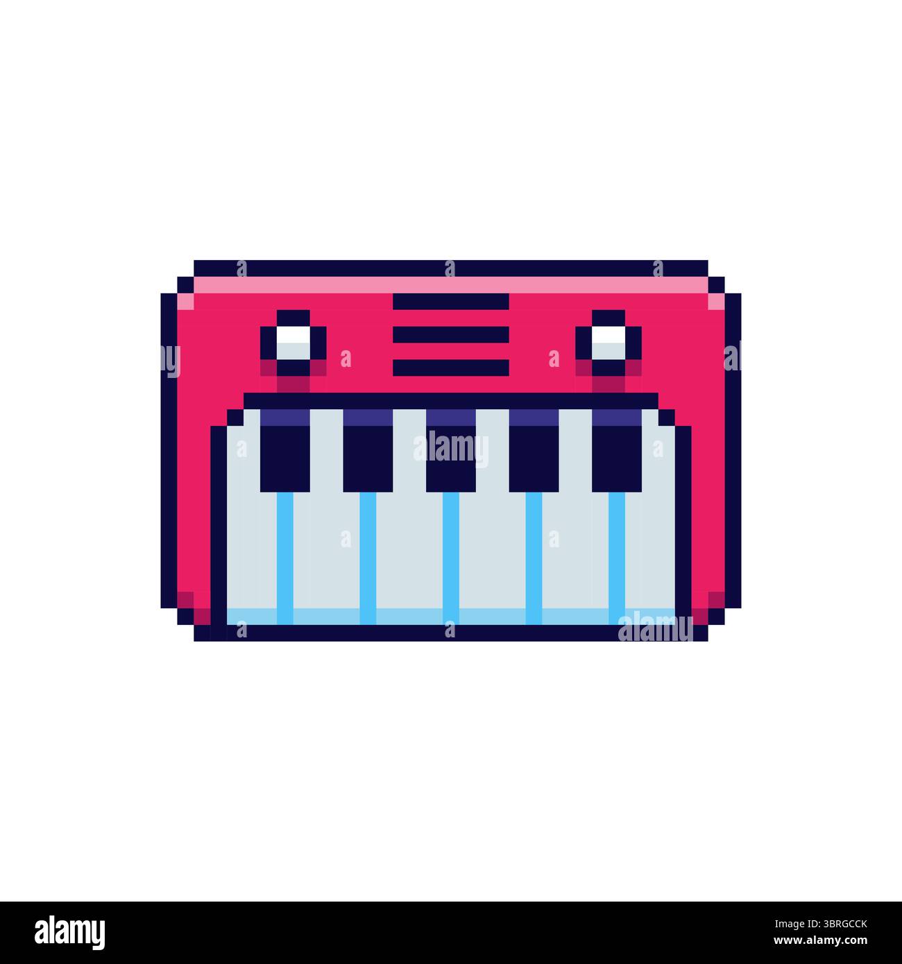 Design delle risorse del gioco Pixel ART piano Toy Illustrazione Vettoriale