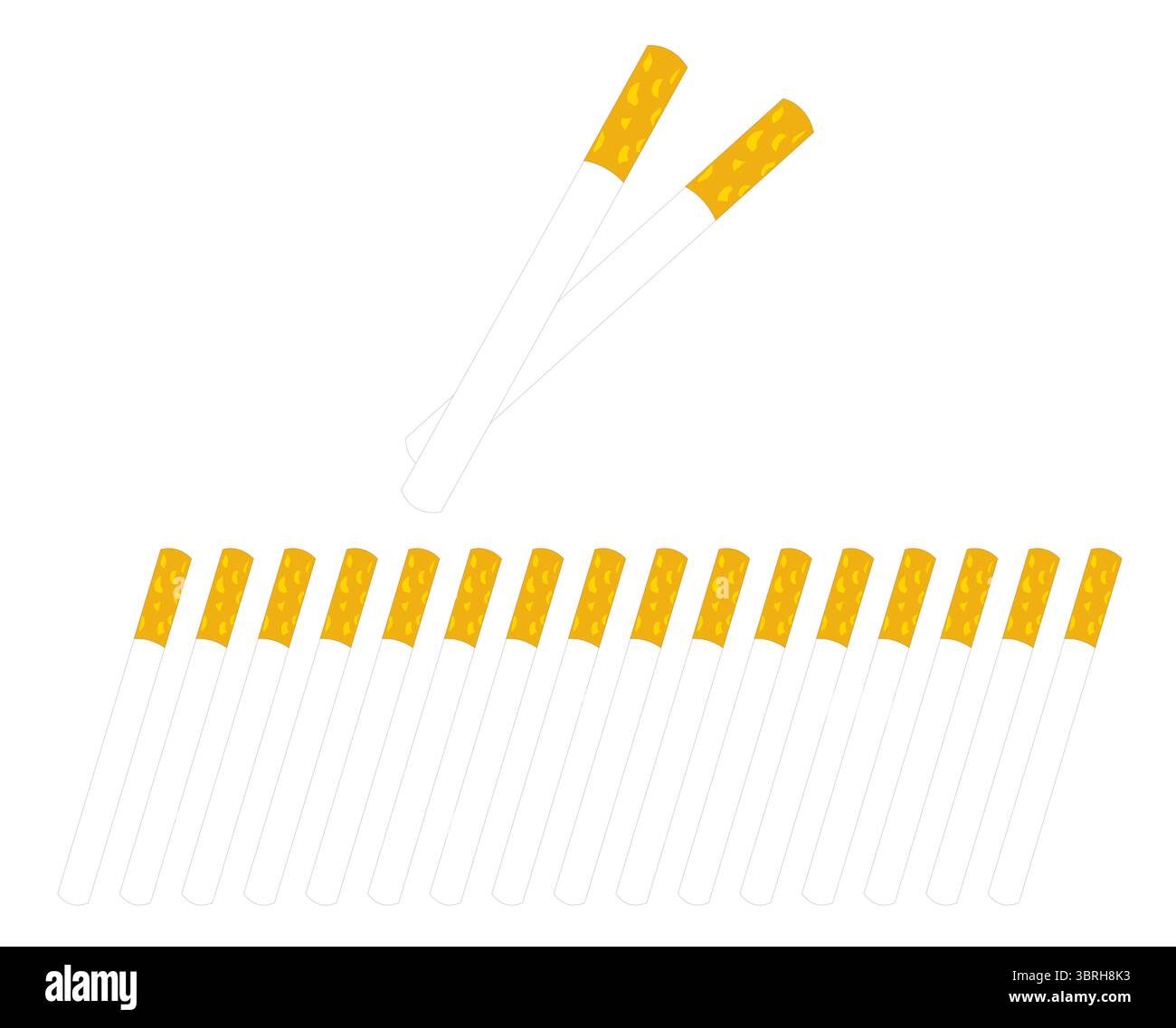 Disegno della linea del vettore di sigarette Illustrazione Vettoriale