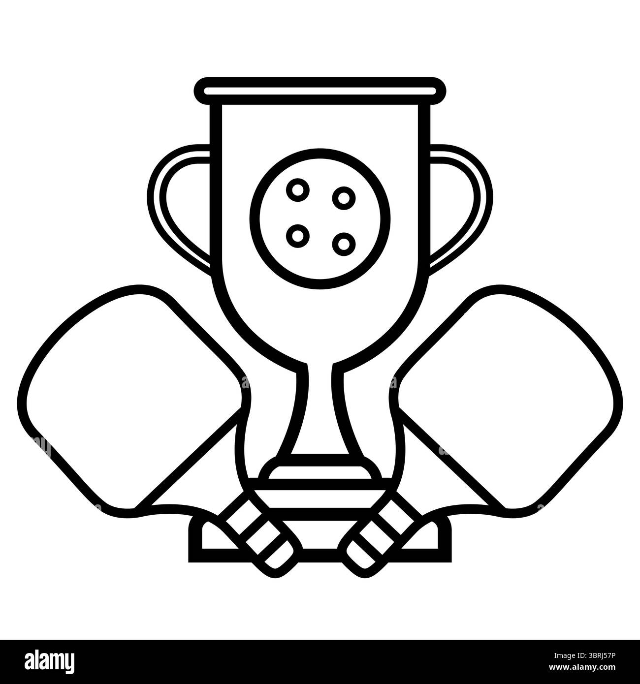 pickleball; paddle; pickleball paddle; pickleball ball; palla e paddle; icona sport; line art; contorno; vettore minimo; linee pulite; icona piatta; sport Illustrazione Vettoriale