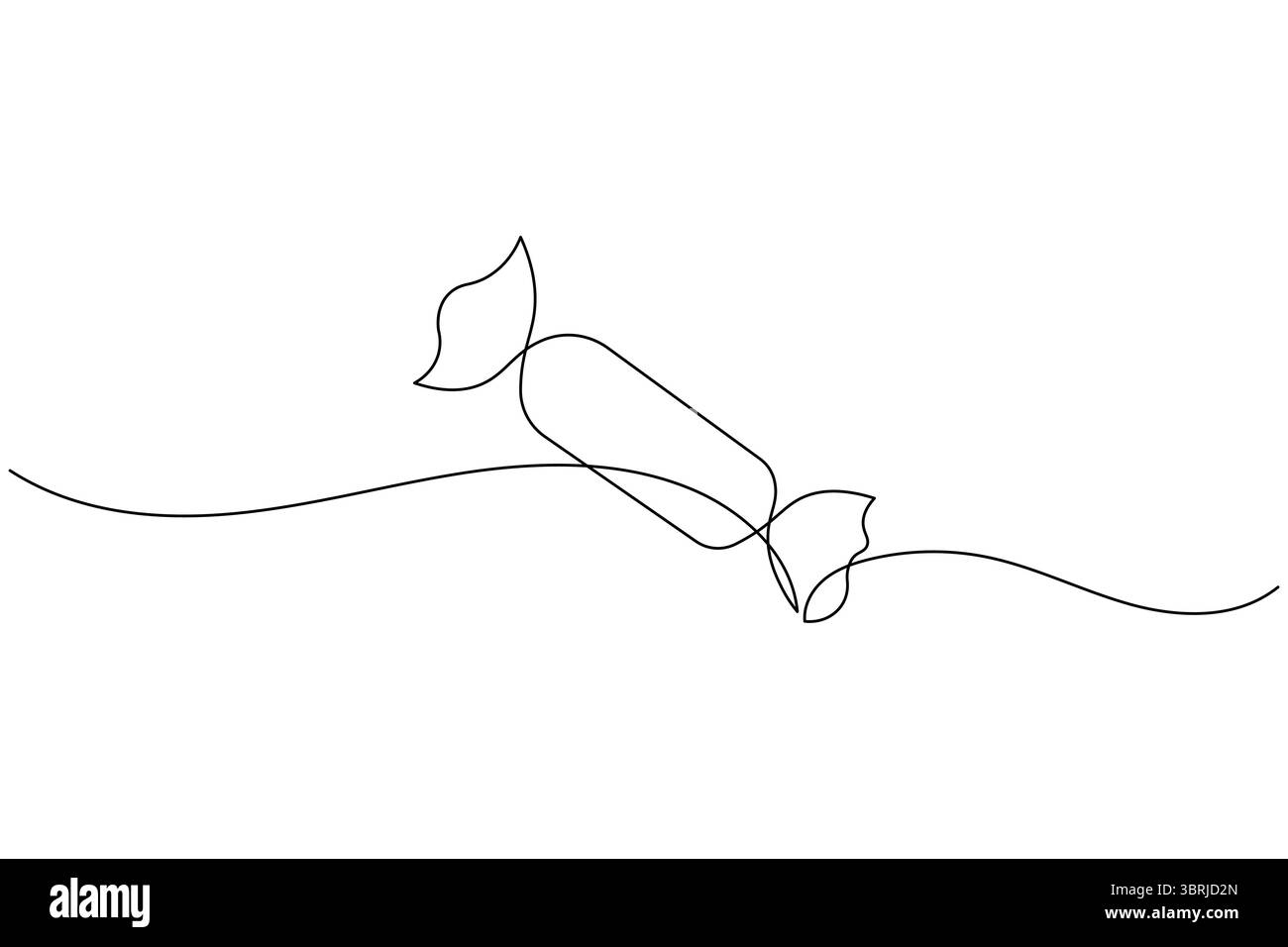 Chitarra a una linea continua vettoriale contorno semplice strumento musicale stile minimalista Illustrazione Vettoriale