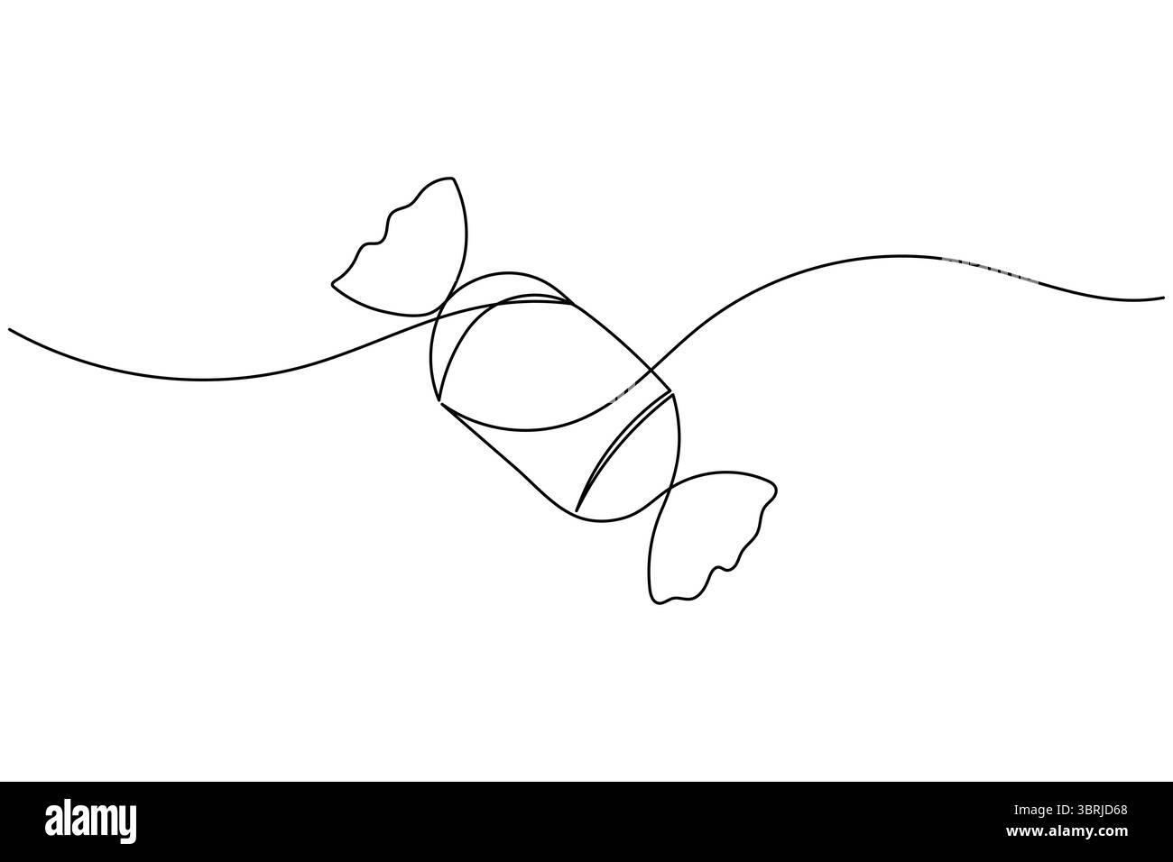 Chitarra a una linea continua vettoriale contorno semplice strumento musicale stile minimalista Illustrazione Vettoriale