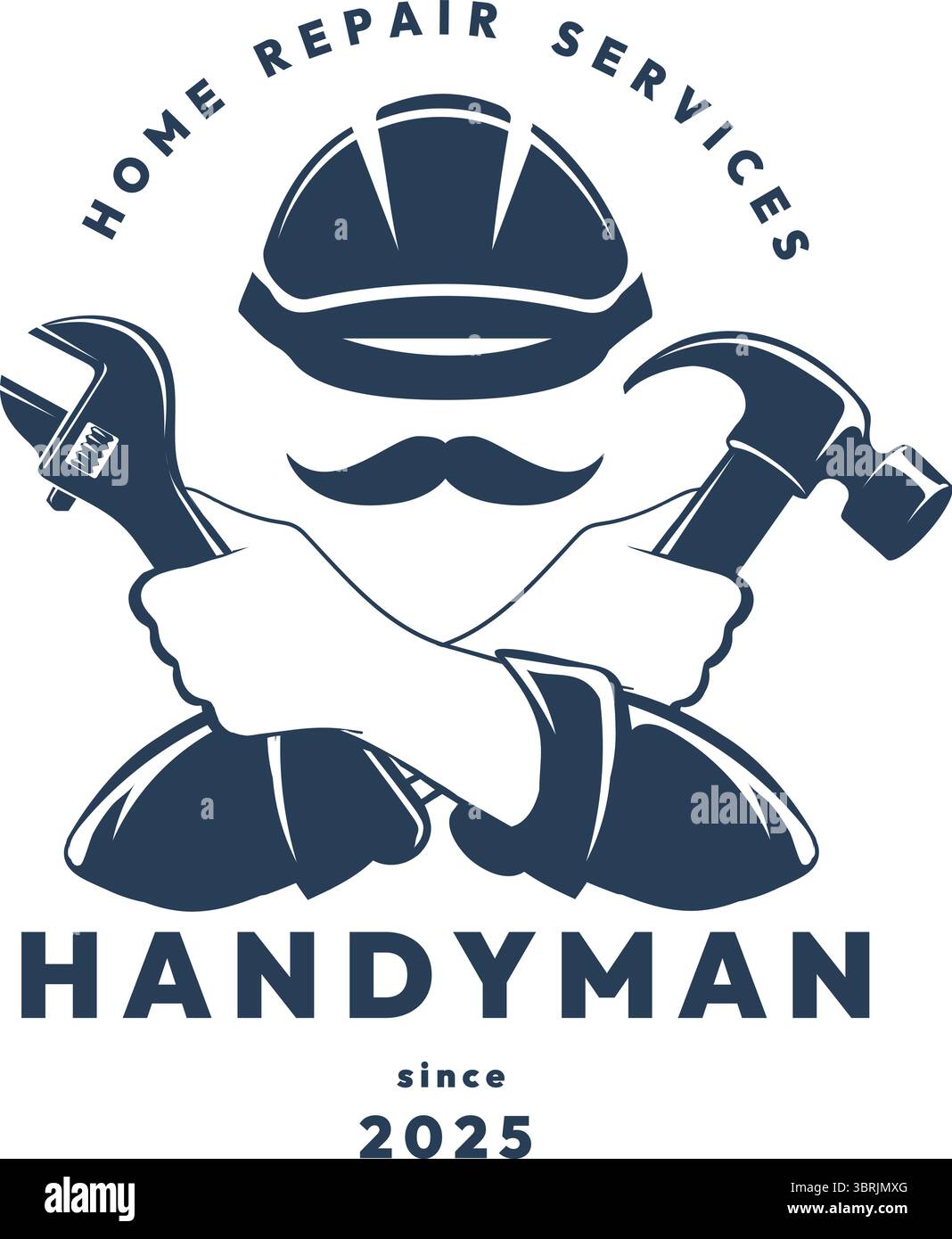 Fregio handyman per interventi di riparazione a domicilio Illustrazione Vettoriale