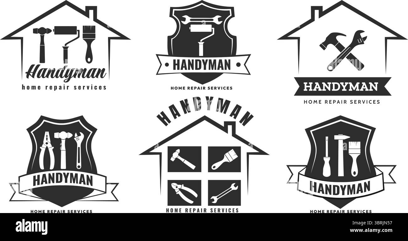 Logo Handyman Home Repair Service Illustrazione Vettoriale