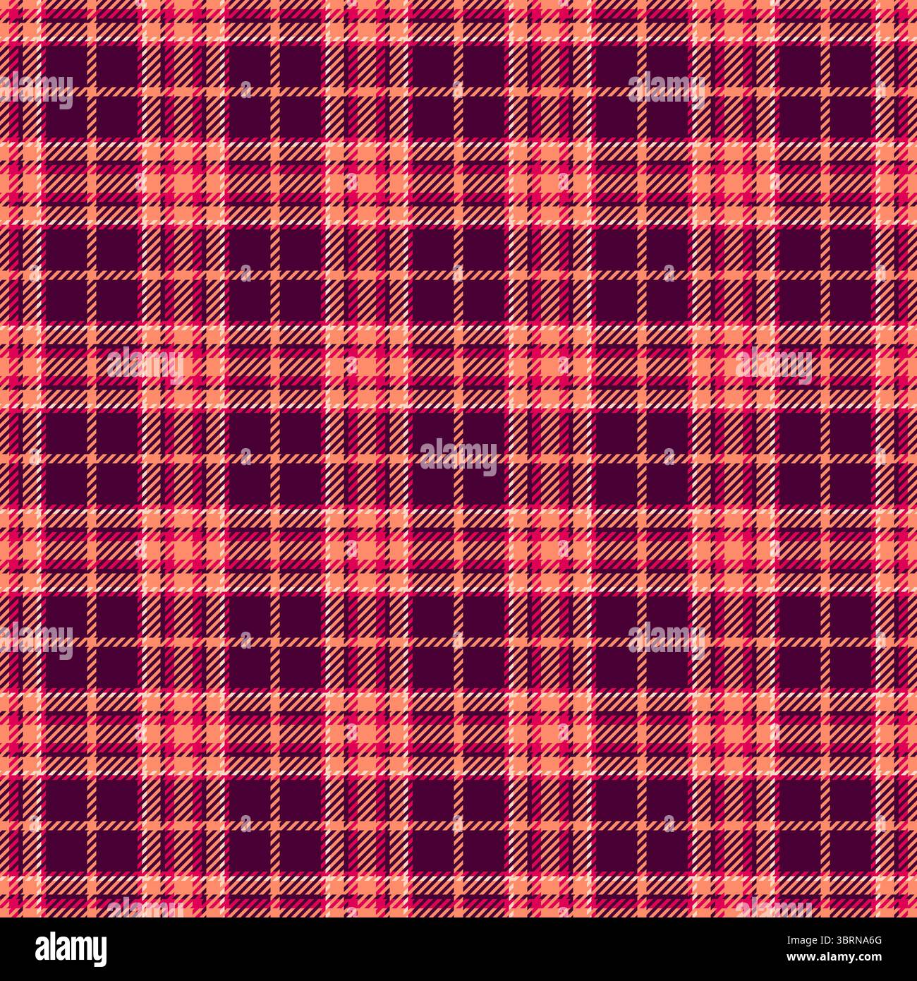 Vivace motivo a quadri color corallo e marrone. Perfetto per design tessile, moda, sfondi di siti Web o progetti autunnali. Questa texture senza cuciture evoca Illustrazione Vettoriale