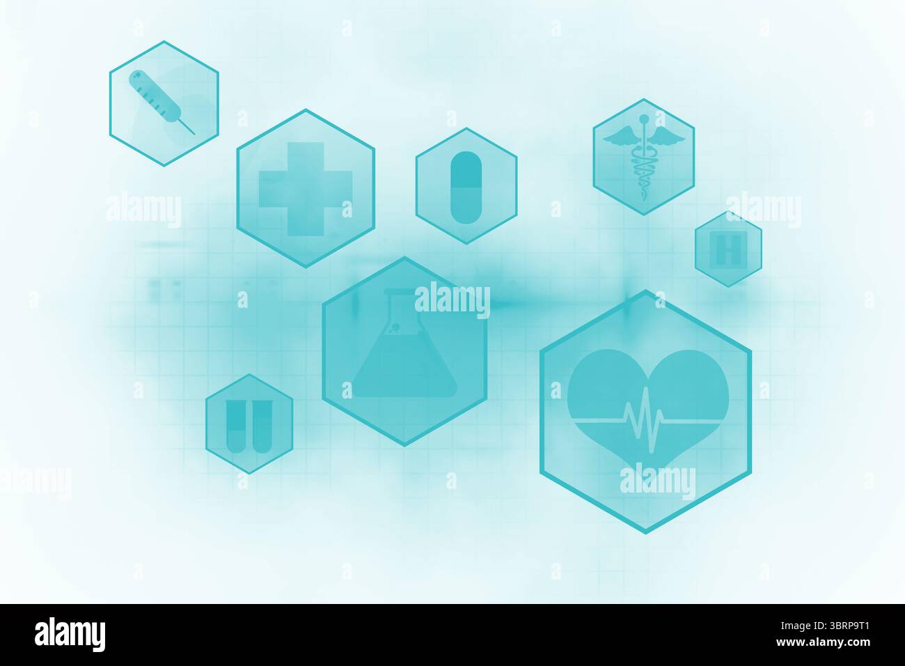 Blu interfaccia medico con icone Foto Stock
