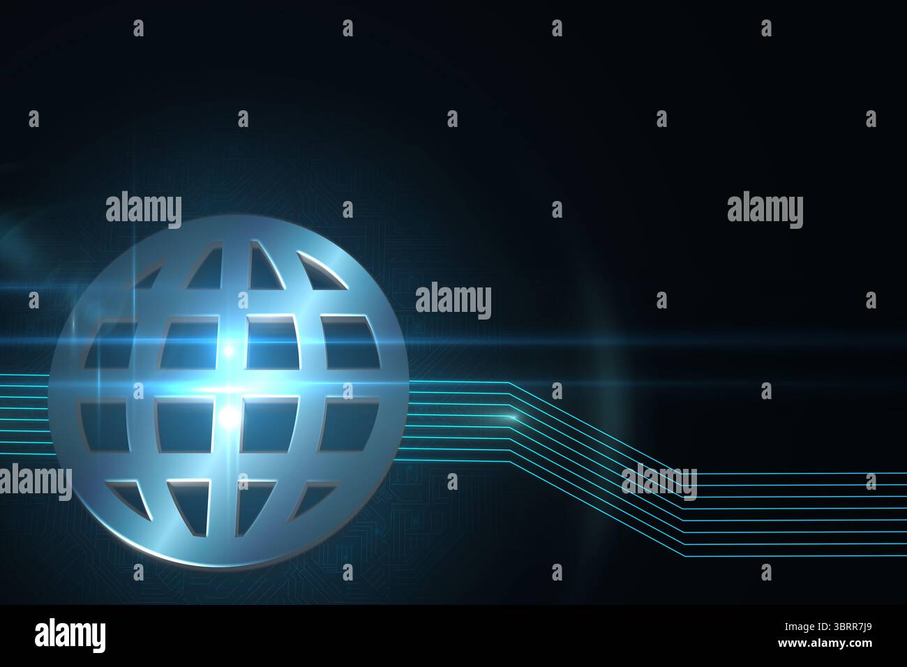 Globo lucido su sfondo nero Foto Stock