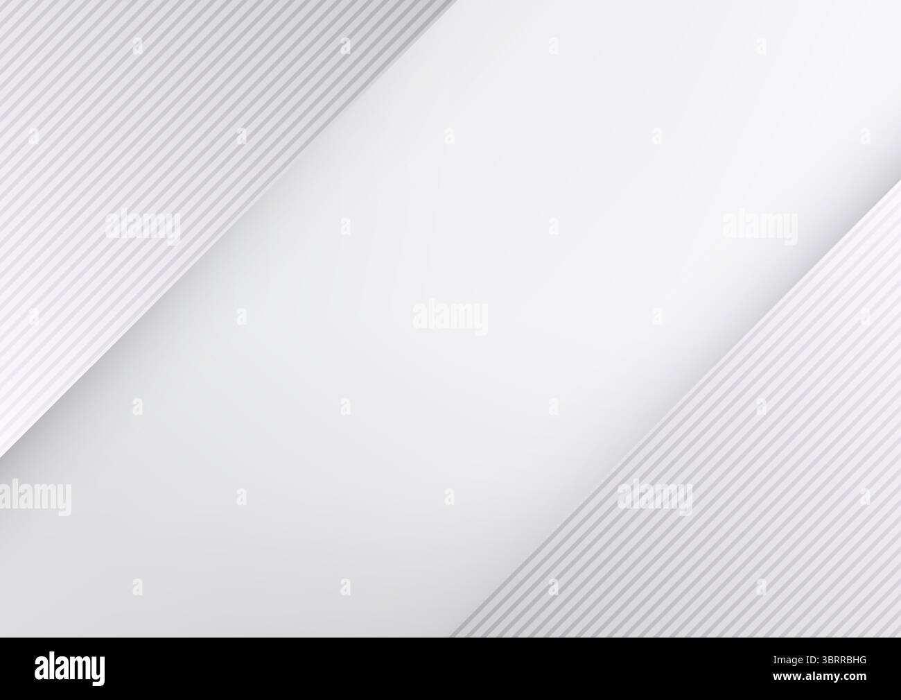 Sfondo minimalista grigio chiaro e bianco con morbide strisce diagonali. Ideale per branding, modelli Web, grafica aziendale o presentazione pulita Illustrazione Vettoriale