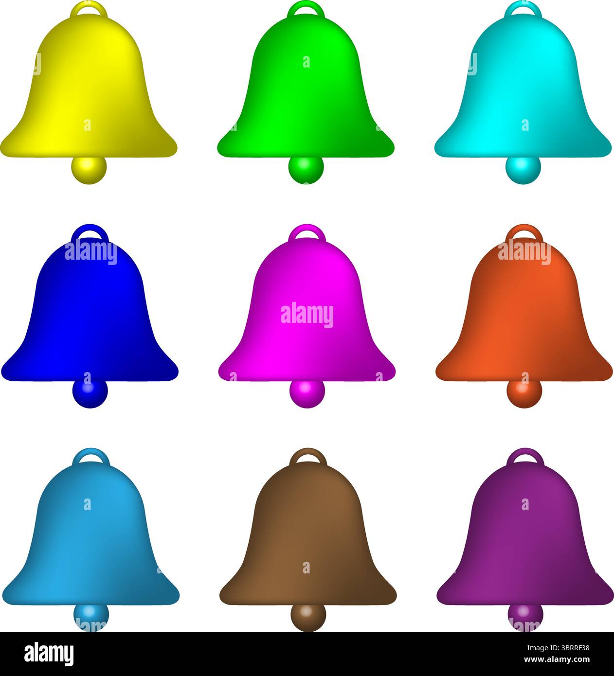 Icone colorate della campana di notifica - Variety Pack per avvisi e promemoria Illustrazione Vettoriale