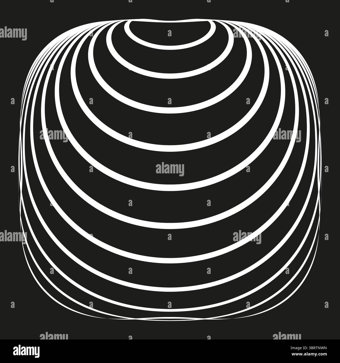 Forma cubica astratta. Motivo della linea bianca. Vettore volume geometrico. Texture di sfondo nero. Illustrazione Vettoriale