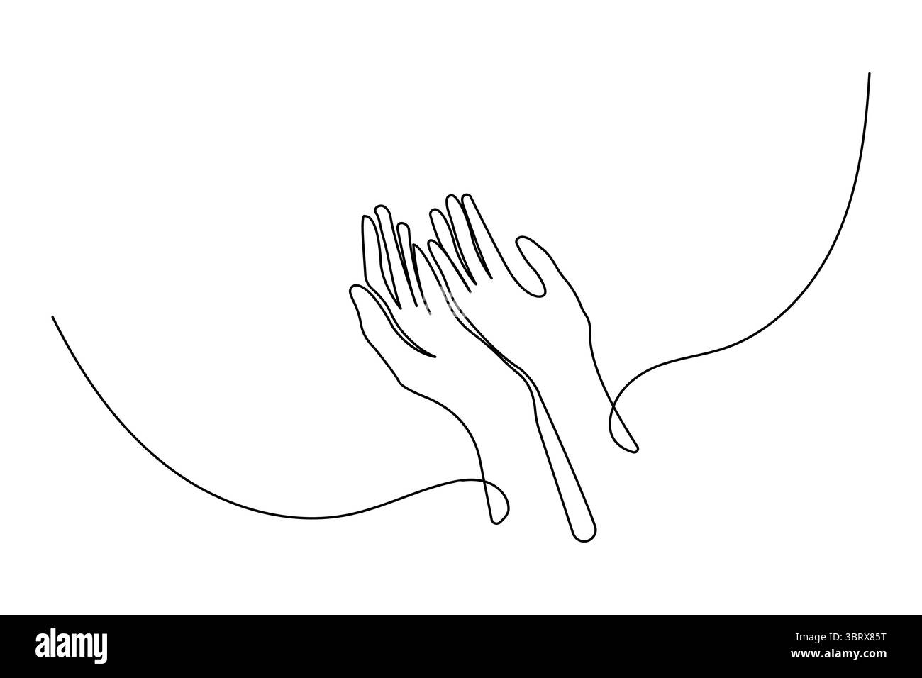 Icona di preghiera disegno continuo su una linea e stile minimalista isolano l'illustrazione del contorno Illustrazione Vettoriale