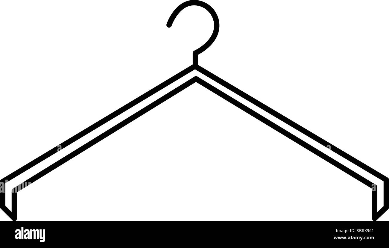 icona di appendiabiti, semplice stile piatto, simbolo del simbolo del simbolo con pittogramma, illustrazione vettoriale, isolato per app mobile, ui, ux, design. Illustrazione Vettoriale