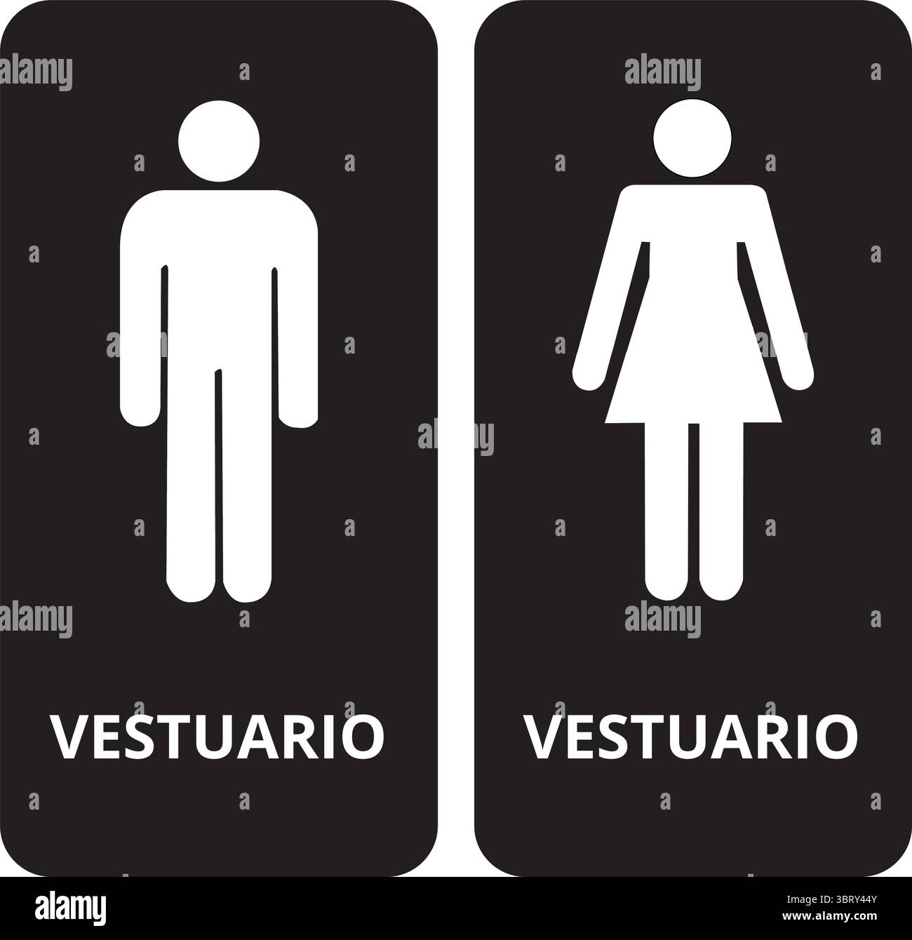 Segni vestuarios neri su sfondo bianco (camerino) Illustrazione Vettoriale