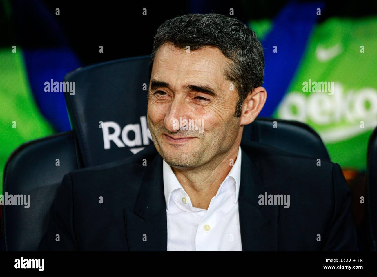24 settembre 2019, Barcellona, BARCELLONA, Spagna: Ernesto Valverde dalla Spagna del FC Barcelona durante la partita di la Liga tra FC Barcelona e Vilareal allo stadio Camp Nou di Barcellona il 24 settembre 2019, Spagna. (Immagine di credito: © AFP7 via cavo ZUMA) Foto Stock