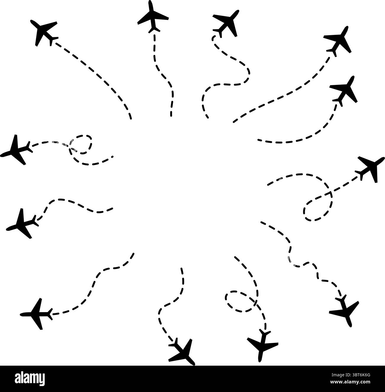 Il volo è normale. L'aereo si sta dirigendo verso l'atterraggio. Illustrazione Vettoriale