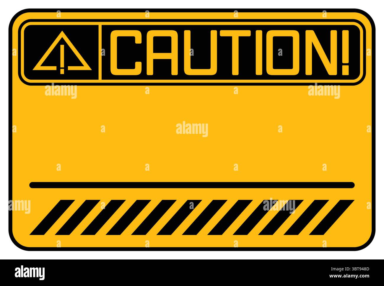 Vettore con segnale di attenzione giallo vuoto - etichetta di avviso di sicurezza modificabile per i progetti relativi al rischio sul luogo di lavoro e alla sicurezza industriale Illustrazione Vettoriale