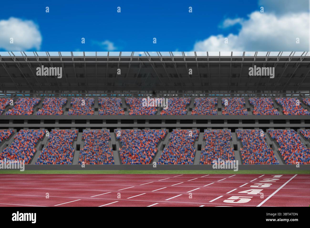 Campo di atletica digitale in uno stadio Foto Stock