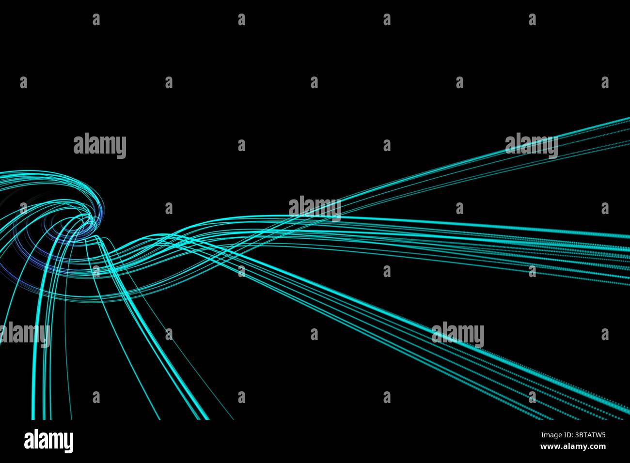 Sfondo nero con linee lucido Foto Stock
