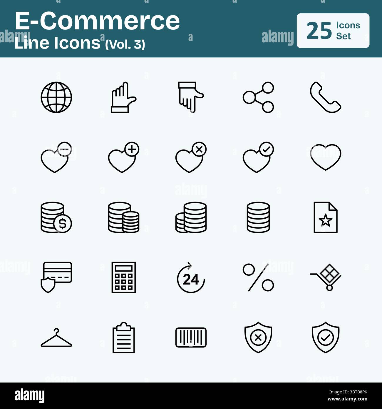 Icone della linea e-Commerce (Vol.1) Illustrazione Vettoriale