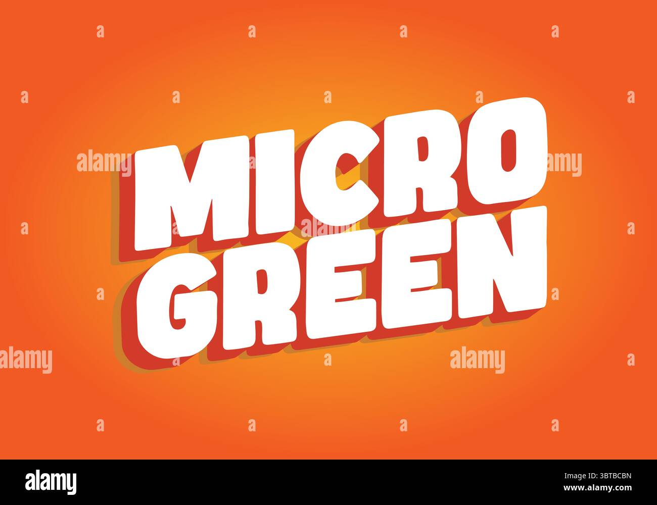 Testo in grassetto che legge IL MICRO VERDE su un vivace sfondo arancione, sottolineando freschezza e vitalità. Illustrazione Vettoriale