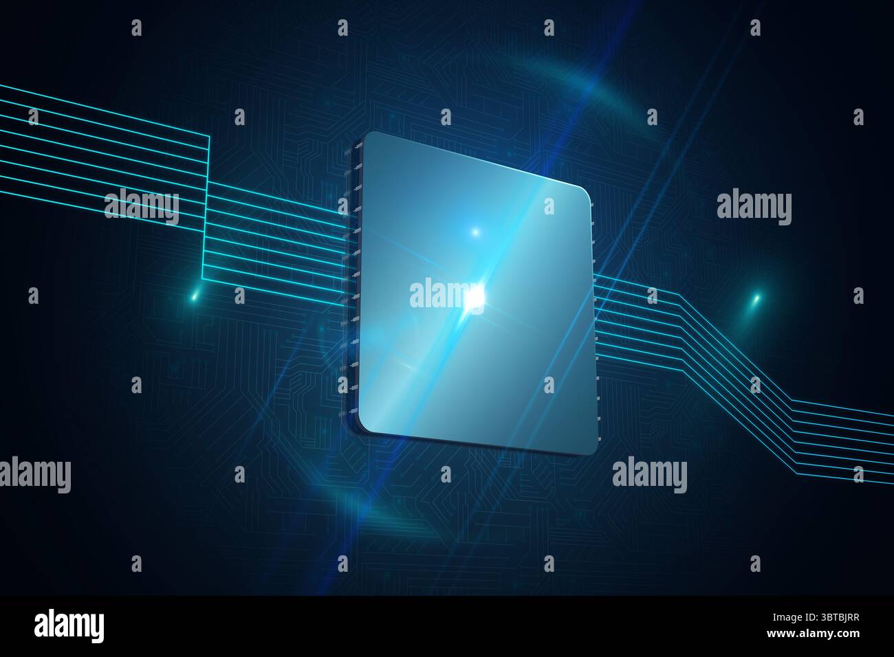 Shiny quadrato su sfondo nero Foto Stock