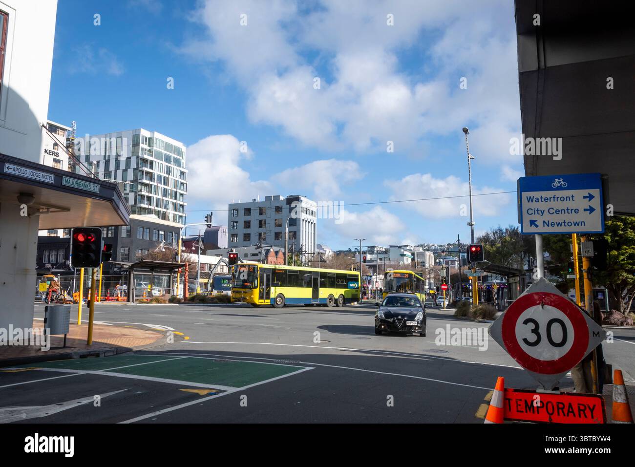 Courtenay Place, Central Wellington, North Island, nuova Zelanda Foto Stock