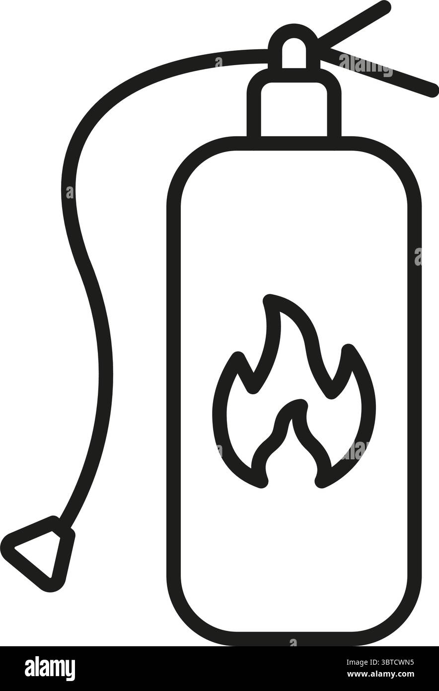 Icona della linea dell'estintore. Simbolo di riferimento per la sicurezza antincendio, la risposta alle emergenze e la prevenzione dei pericoli. Attrezzature antincendio. Tratto modificabile. Isolato Illustrazione Vettoriale