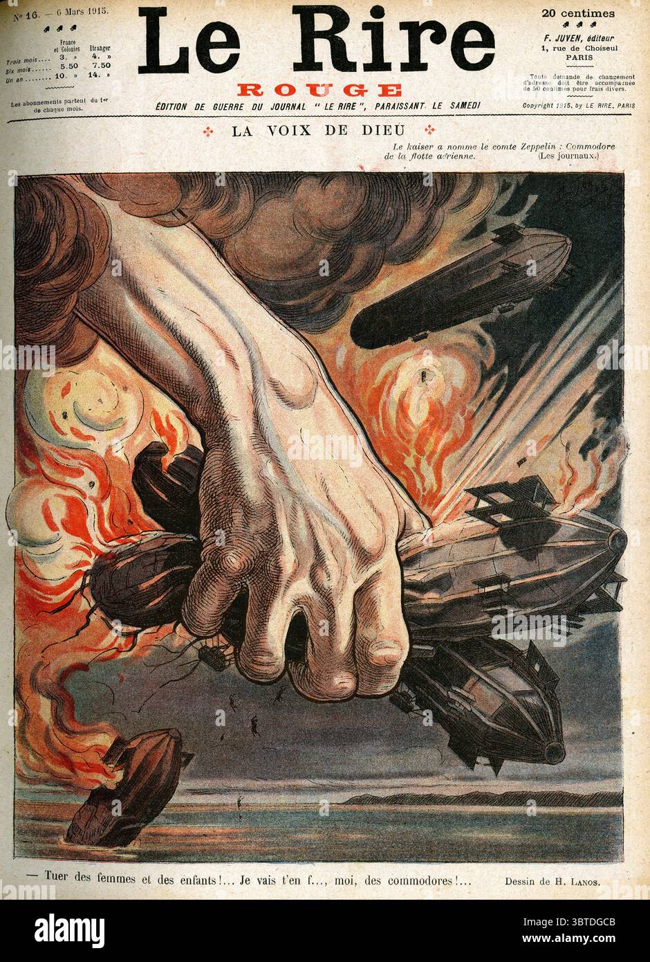 Le Rire la voce di dio uccide donne e bambini! , Me ne vado, commodores 6 marzo 1915 Foto Stock