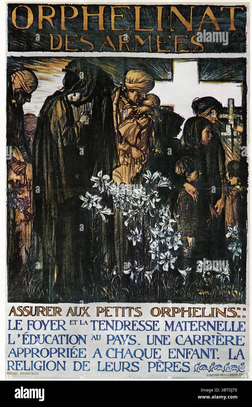 Francia orfanotrofio dell'esercito di Frank Brangwyn / ad ogni bambino amore materno , edcazione , una carriera appropriata , e la religione dei suoi genitori Foto Stock