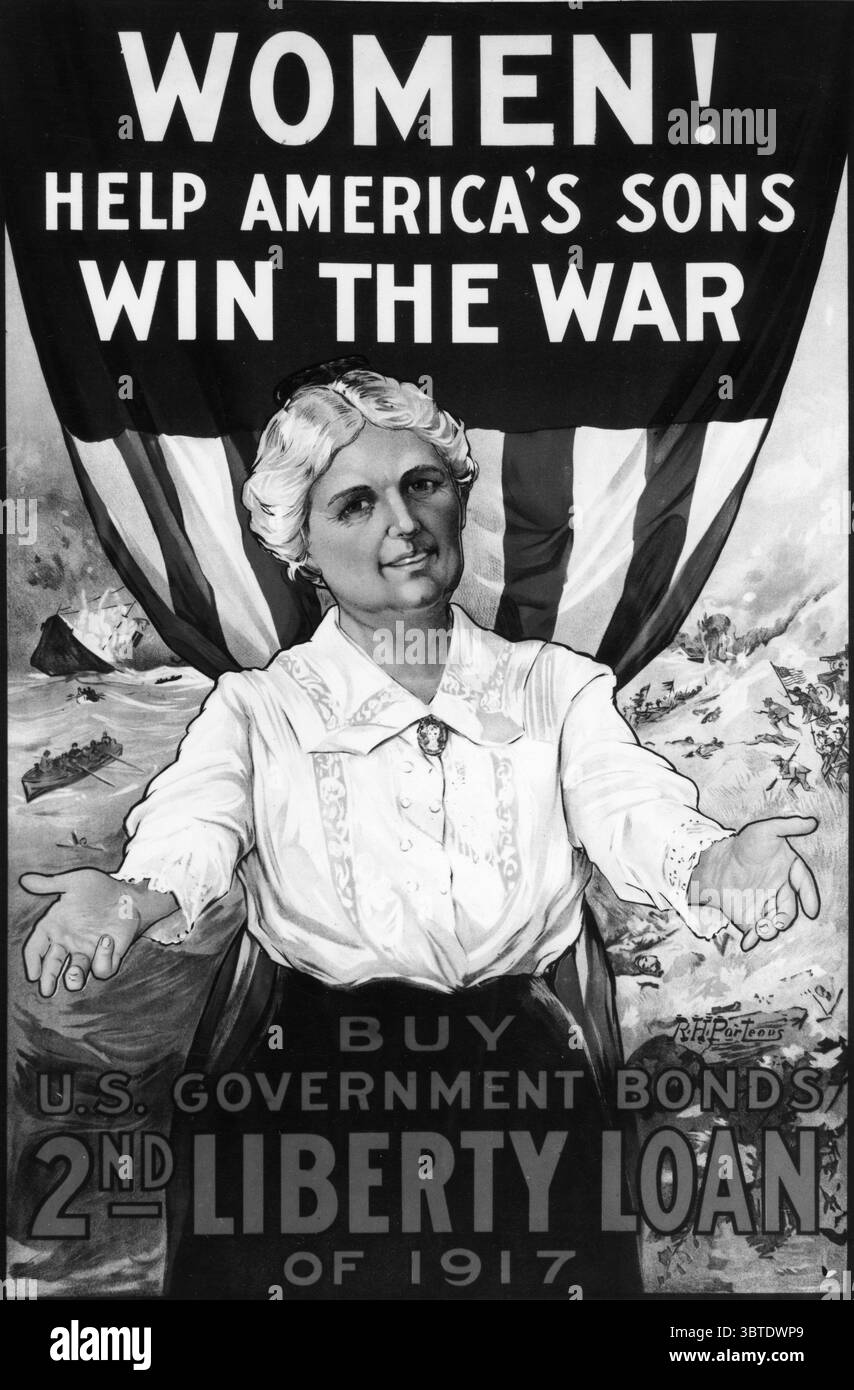Liberty Bonds poster donne ! Aiuta i figli americani a vincere la guerra Foto Stock