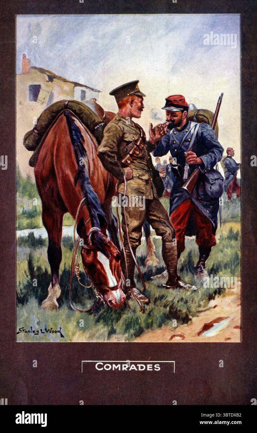 Un manifesto alleato di comradship tra le forze francesi e britanniche Foto Stock