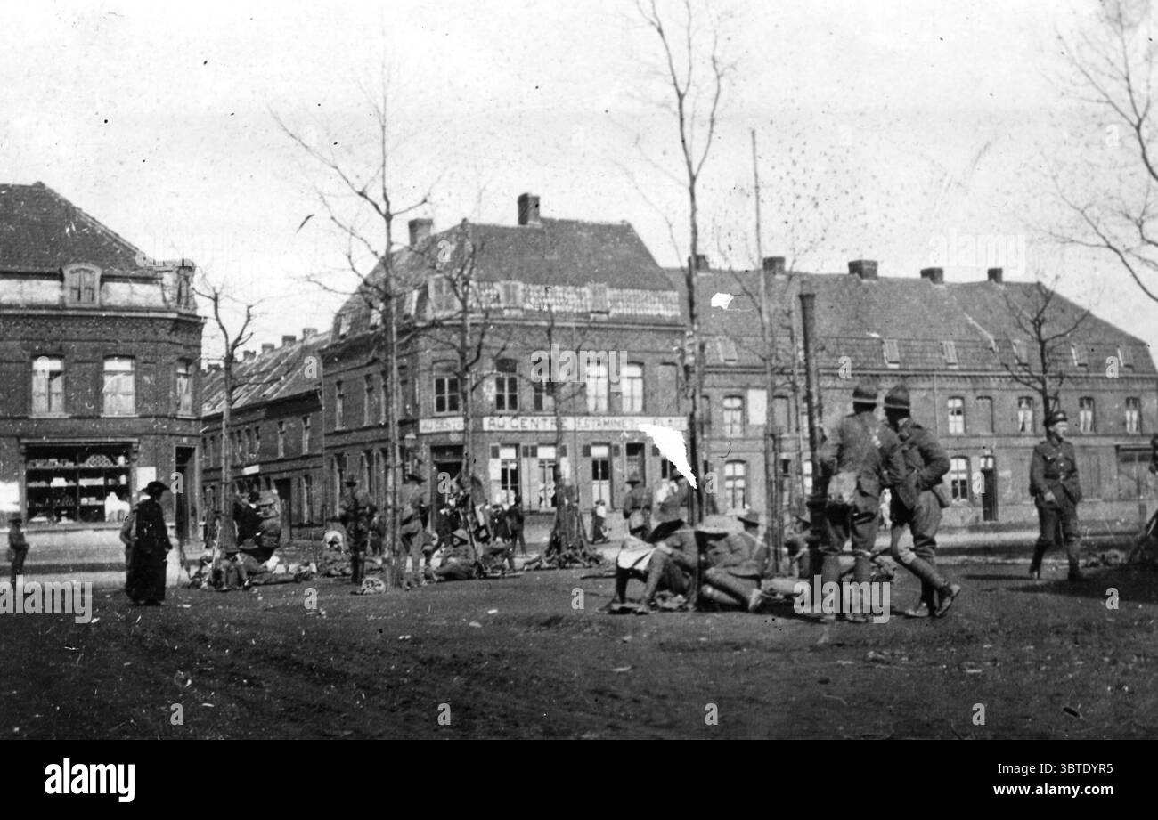 Uomini della seconda batteria New Zealand Field Artillery a Pont de Nieppe . 1916 Foto Stock