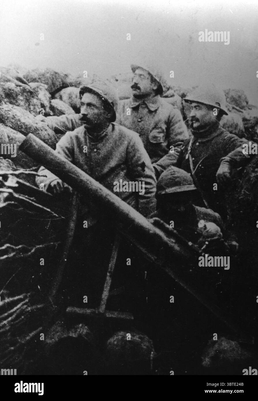 Artiglieria di trincea francese . Foto Stock