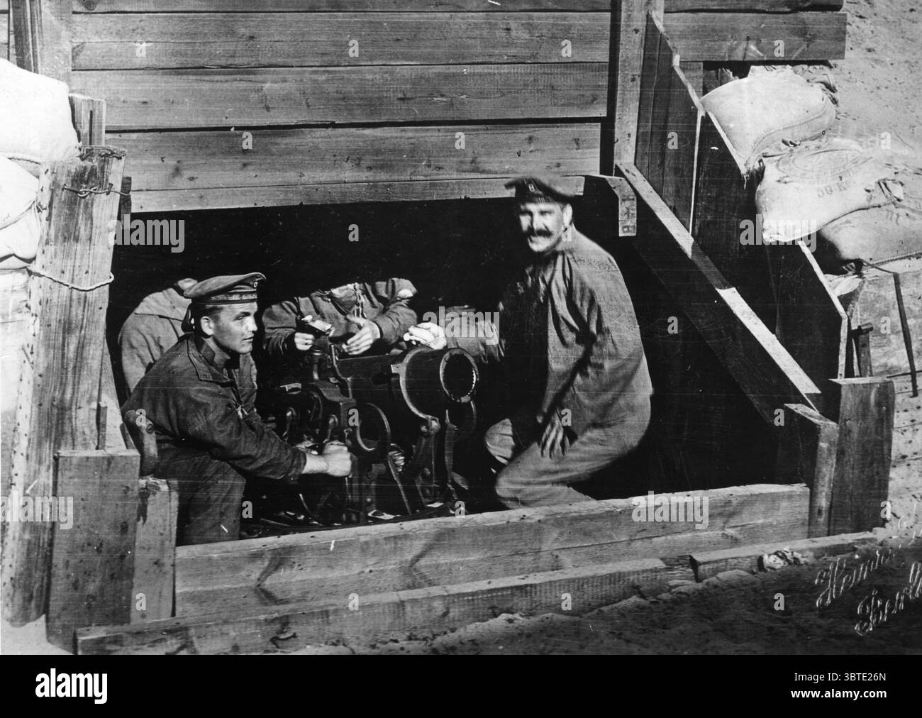 Batteria Navel mortaio 21cm a Westende Bad , settembre 1915 Foto Stock