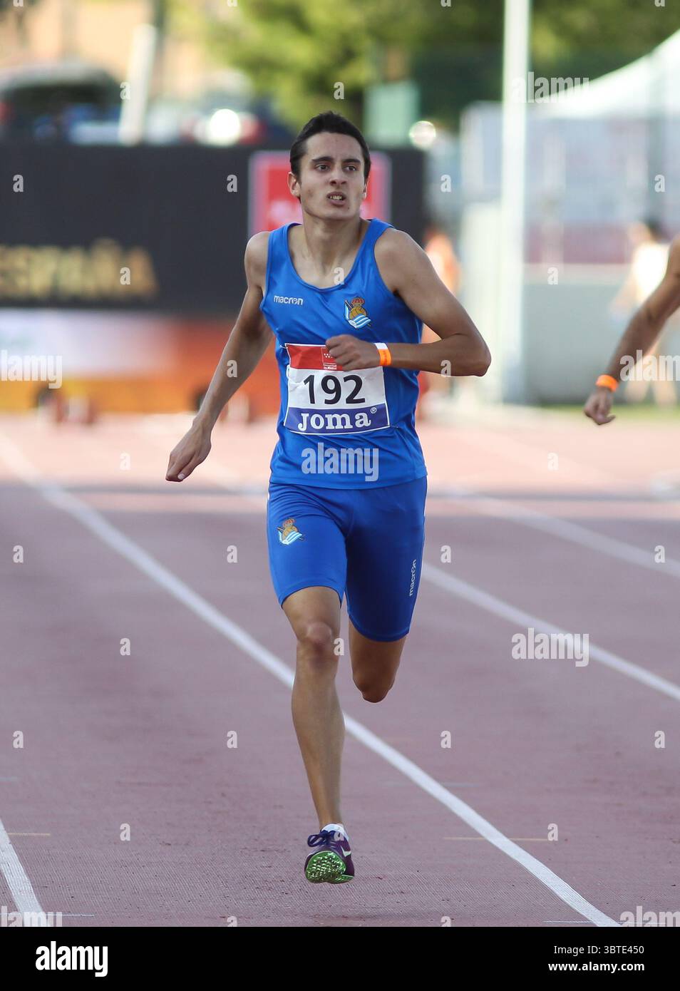 12 settembre 2020, Getafe, MADRID, SPAGNA: Ibai Serrano Ruiz partecipa alle semifinali di 400 metri durante il 100° Campionato spagnolo di atletica leggera al Juan de la Cierva Municipal Sports Center il 12 settembre 2020 a Getafe, Madrid, Spagna. (Immagine di credito: © Irina R. H/AFP7 tramite filo ZUMA) Foto Stock