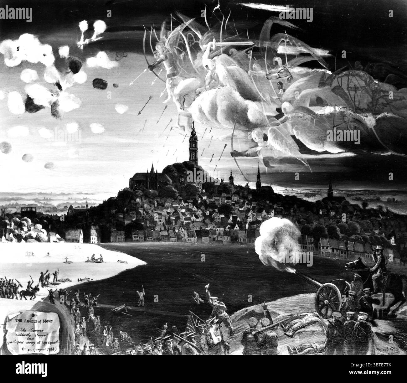 Gli Angeli di Mons il Serman improvvisamente si fermarono e galopparono alla massima velocità 1914 Foto Stock