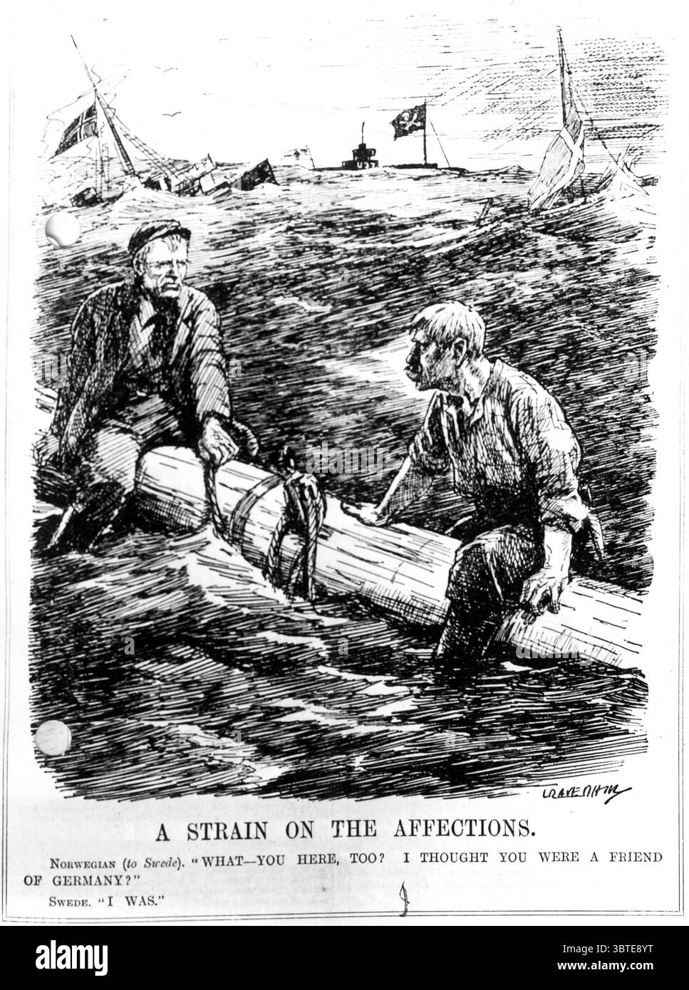 A Strain on the Affections Norwegian ( to Swede ) ' cosa - anche voi qui ? Pensavo fosse un amico della Germania?" Swede, "ero". Foto Stock