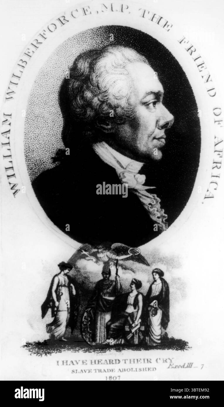 William Wilberforce William Wilberforce (24 agosto 1759 – 29 luglio 1833) è stato un politico britannico, filantropo, abolizionista e leader della campagna parlamentare contro il commercio degli schiavi. Foto Stock