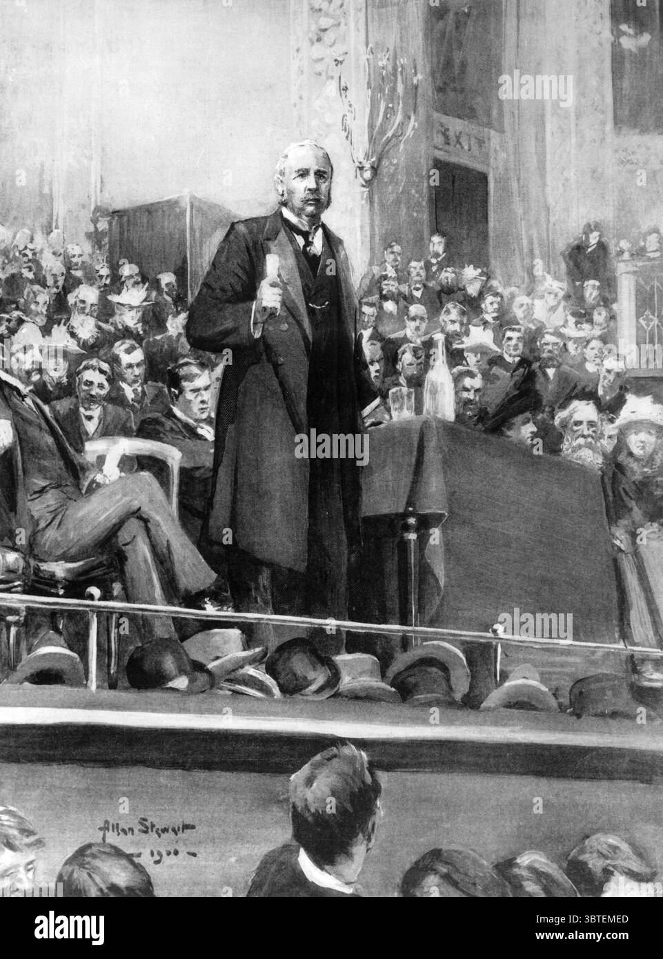 Sir Henry Campbell-Bannerman alla St James's Hall, elezioni generali del 1900 nel Regno Unito Foto Stock
