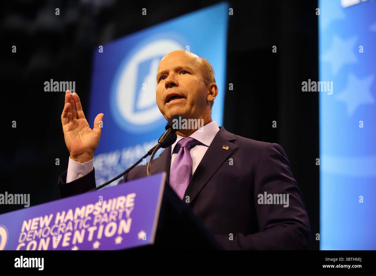7 settembre 2019, Manchester, New Hampshire, Stati Uniti: Il candidato presidenziale ed ex membro del Congresso JOHN DELANEY (D-MD) parla ai sostenitori alla New Hampshire State Democratic Convention 2019. (Immagine di credito: © Christy Prosser/ZUMA Wire/ZUMAPRESS.com) Foto Stock