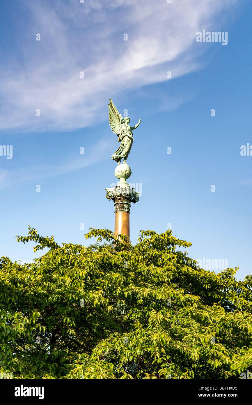 La colonna di Ivar Huitfeldt è un monumento a Langelinie a Copenaghen Foto Stock
