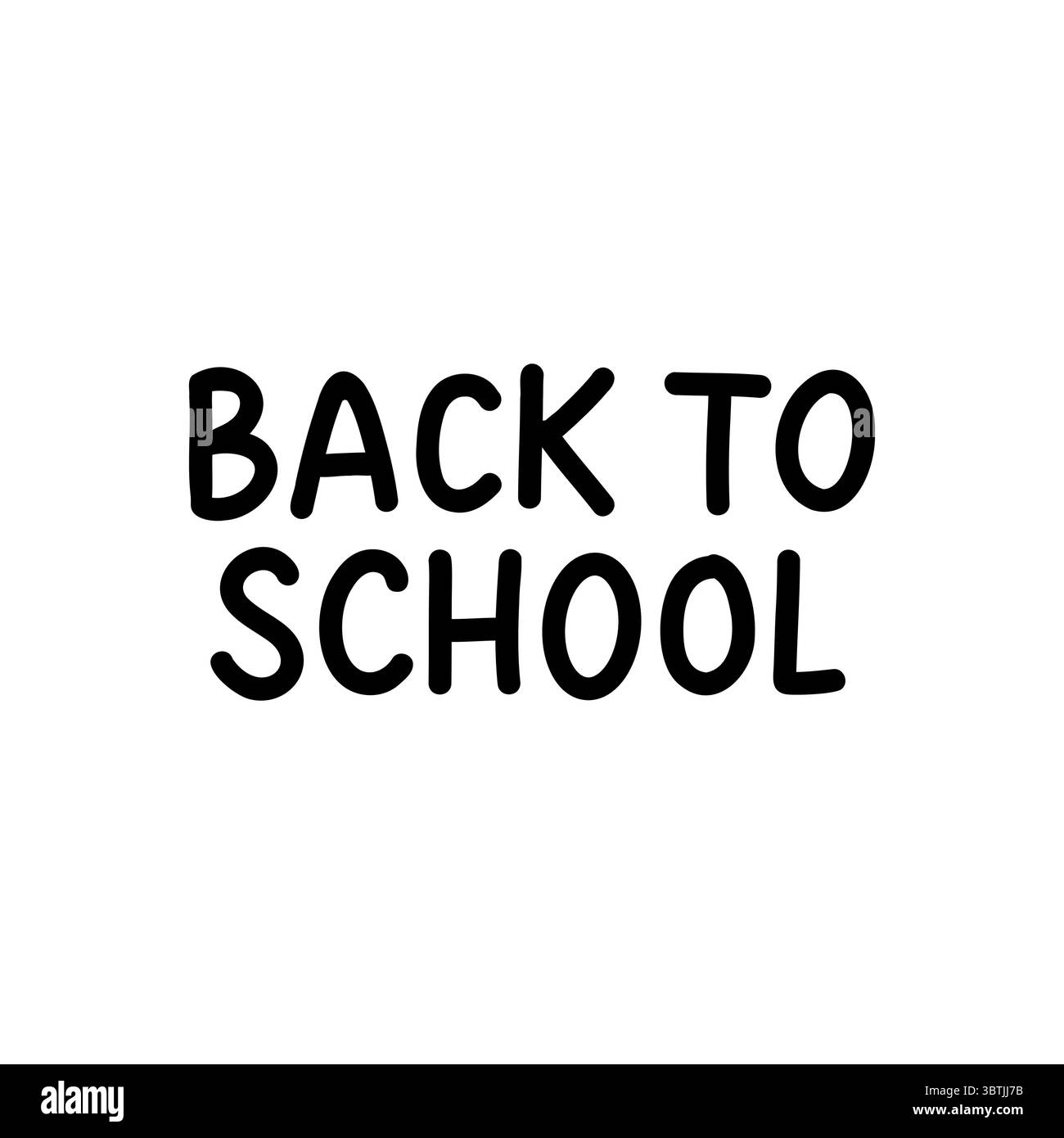 Scritta a mano vettoriale Back to School in stile audace e minimal. Perfetto per temi didattici, promozioni stagionali, poster scolastici, materiali didattici Illustrazione Vettoriale