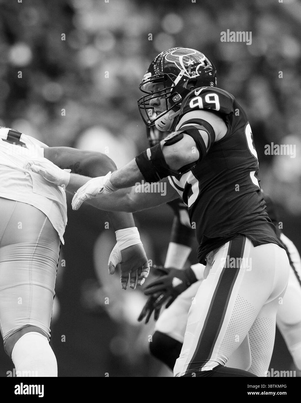 27 ottobre 2019: Il defensive end degli Houston Texans J.J. Watt (99) durante il primo quarto della partita contro gli Oakland Raiders all'NRG Stadium di Houston, Texas. Il punteggio ai Raiders della metà del 14-10. Maria Lysaker / CSM.(immagine di credito: &Copy; Maria Lysaker/CSM tramite filo ZUMA) Foto Stock