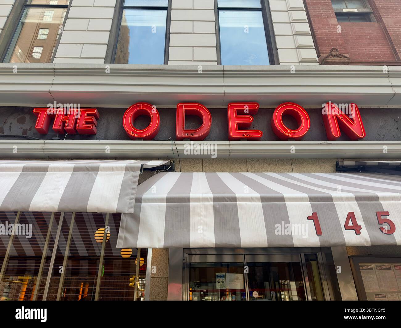 Odeon Restaurant, esterno dell'edificio, Tribeca, New York City, New York, STATI UNITI Foto Stock