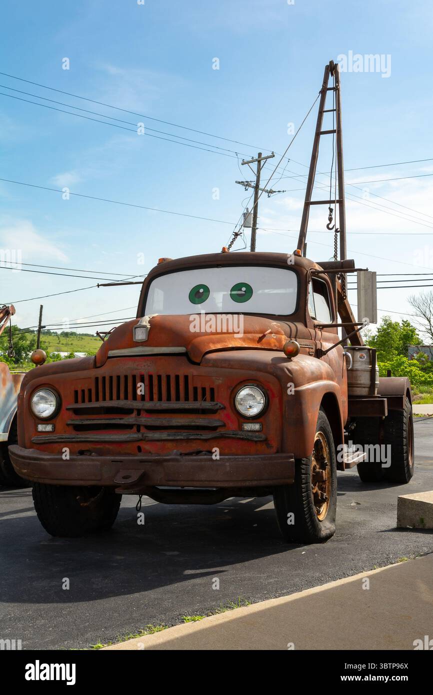 Galena, Kansas, USA - 18 giugno 2025 - l'ispirazione originale per il personaggio di "Mater" nel film Disney Pixar "Cars" Foto Stock