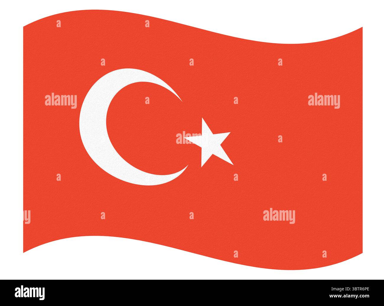Illustrazione della bandiera turca. Bandiera nazionale della Turchia Foto Stock