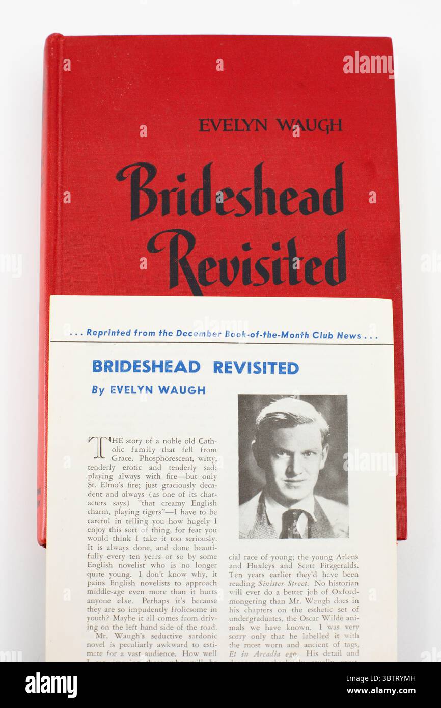 Copia vintage di Brideshead Revisited di Evelyn Waugh con inserto promozionale. Foto Stock