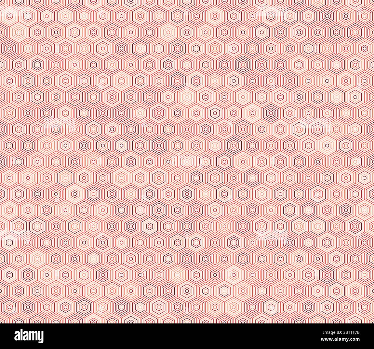 Sfondo delle forme geometriche esagonali. Semplici esagoni impilati. Toni di colore rosso. Forme geometriche esagonali. Modello a piastrelle. Illustrazione Vettoriale