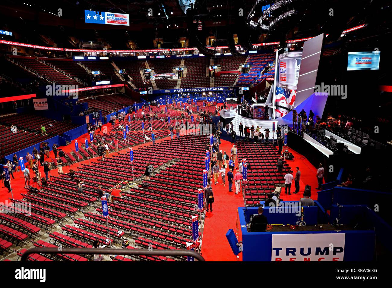 17 luglio 2016, Cleveland, Ohio, Stati Uniti: Cleveland, Ohio, Stati Uniti, 17 luglio 2016. viste generali della Quicken Arena prima dell'inizio della Convention Nazionale di nomina Repubblicana (Credit Image: © Mark Reinstein/ZUMA Wire) Foto Stock